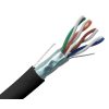 CAT 5E Shielded CMP, Black Sheath - Exposed Wires and Foil