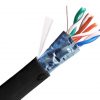 CAT 5E Shielded CMR, Black Sheath - Exposed Wires and Shield