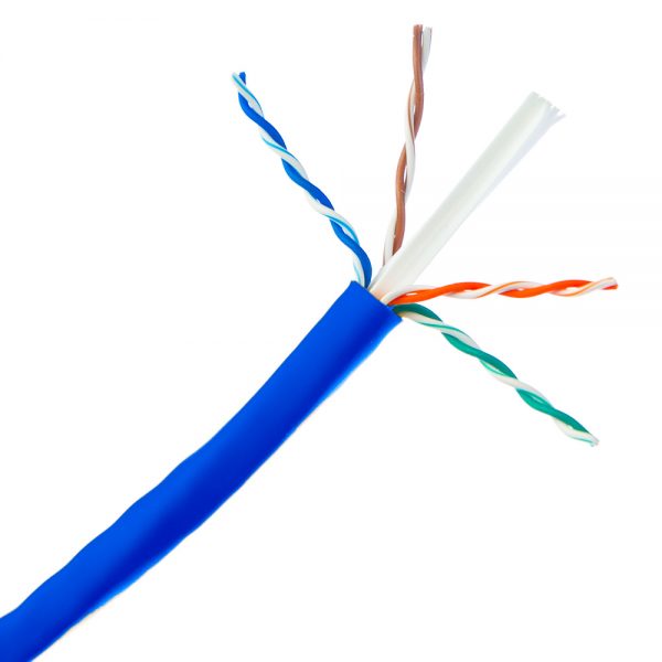 CAT 6A Plenum, Blue Sheath - Exposed Wires and Spline